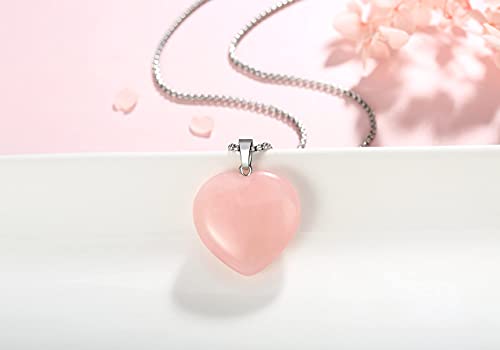 XIANNVXI Colar de coração para presente de Dia das Mães para mulheres, colares de pedra de cristal d
