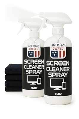 16oz Screen Cleaning Kit with Spray and Micro-Fibre Cloth Wipe (1 Pack) for Computer Screens, Laptops, iPads & Phones; Touchscreen Electrics Cleaner to Erase Dust or Fingerprints