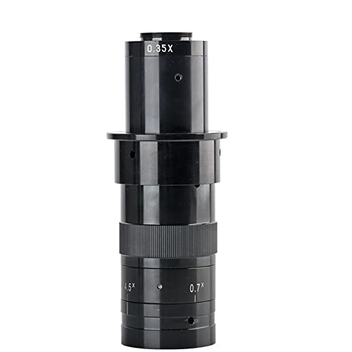 Microscopes Equipment 22X-143X Industrial Monocular Microscope Lens 0.35X Eyepiece 0.7X-4.5X Zoom Objective 25mm C-Mount Continuous Zoom Lens