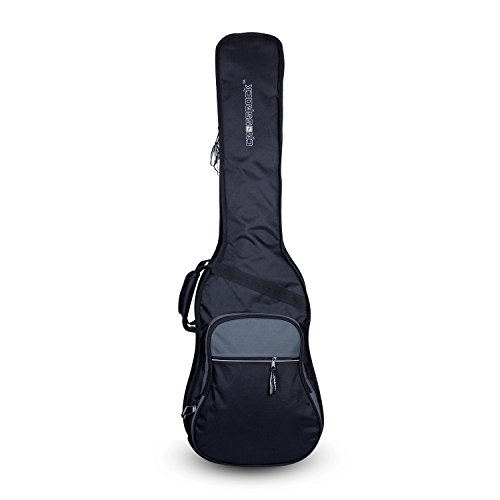 Image of Crossrock CRSG106DBBG Double 2x Bass Guitar Gig Bag -With Padded Adjustable backpack Straps, Black /Grey
