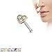 Amelia Fashion 20 Gauge CZ Set Heart Nose Bone Stud 316L Surgical Steel (CHOOSE COLOR) (Red)