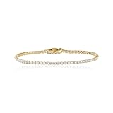 Amazon Essentials IGI Certified 2 Carat Lab Grown Diamond Tennis Bracelet in Solid Yellow 14K Gold - Gold Bracelet - Classic Tennis Bracelet for Women - Size 7 Inches