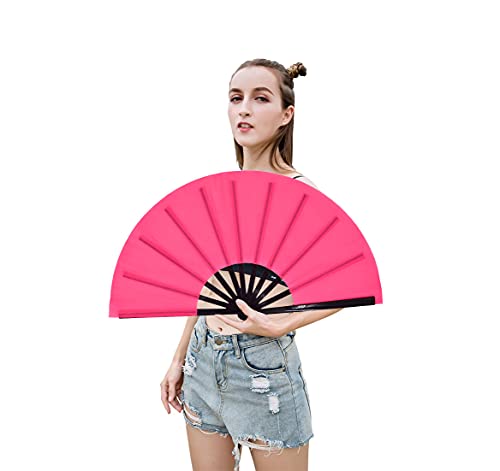Amajiji Large Folding Fan Rave Fan Popping Fans for Line Dancing Clacking Fans for Boots On The Ground Dance,Party,Decoration,Festival - Thumbnail 6