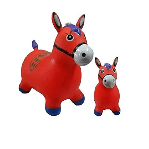 Cavalinho Upa Upa Grande Pula Pula Musical Borracha Resistente Inflável vermelho