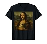 Mona Lisa Holding Cat Funny Cat Lover Art Painting T-Shirt