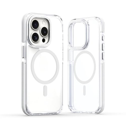 Coque de téléphone magnétique transparente antichoc iPhone 15 Pro