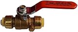 1 Pc. 1/2'' Push Fit Ball Valve with Drain,Red Handle