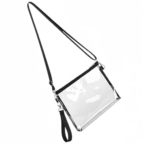 Onlvye Clear Bag Stadium Approved, Clear Crossbody Bag for Women PVC Cute Small Clear Purse Concerts Sports Events Festivals (Black)