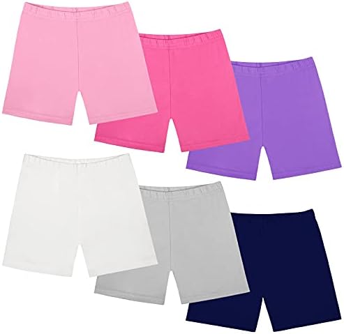 Ruisita 6 Pack Girls Dance Shorts Bike Shorts Playground Shorts Breathable and Safety