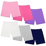 Ruisita 6 Pack Girls Dance Shorts Bike Shorts Playground Shorts Breathable and Safety