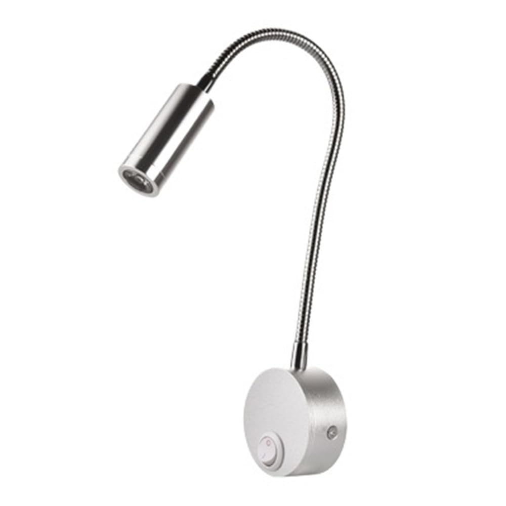 Applique murale LED flexible argentée 3W liseuse de lit blanche