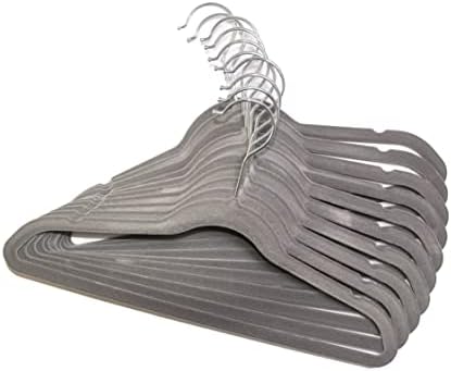 AWENN - Velvet Kids and Babies Clothes Hangers for Closet. Non Slip Kids Clothing Hangers with 360 Degrees Swivel Hook (Gray, 50 pcs)