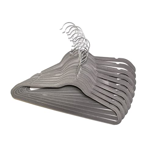 Awenn - Velvet Kids And Babies Clothes Hangers For Closet. Non Slip Kids Clothing Hangers With 360 Degrees Swivel Hook (Gray, 50 Pcs) #TOP18