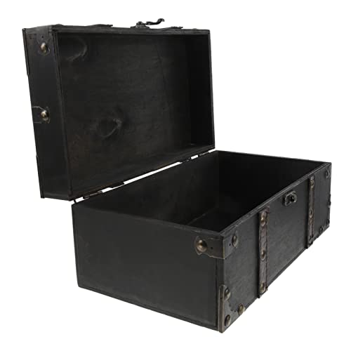 Coffre trésor bois vintage TOPBATHY avec finitions rétro - 2