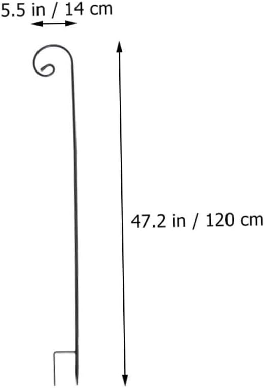 3pcs Iron Shepherd Hook for Outdoor Bird Feeders Ground Inserting Garden Hangers Rust-Resistant Plant Accessories for Yard Decoration
