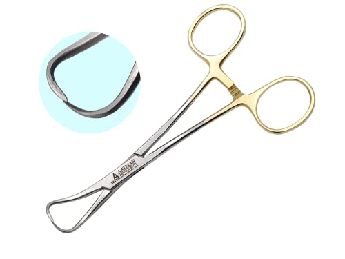 ARTMAN INSTRUMENTS Towel Clamp Backhaus Forceps 5 inch Gold Plated with Locking Mechanism