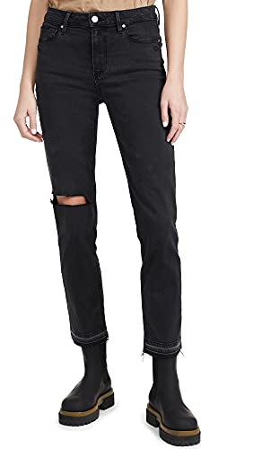 PAIGE Women's Cindy Transcend Vintage High Rise Perfectly Straight Jean W/Undone Hem