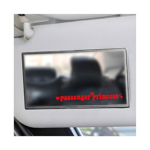 Image of Yourkar Passenger Princess Sticker, Cute Stickers for Car Window Rearview Mirror, Girls Automotive Window Rearview Mirror Decoration Stickers, Universal Car Accessories (Red, Short)