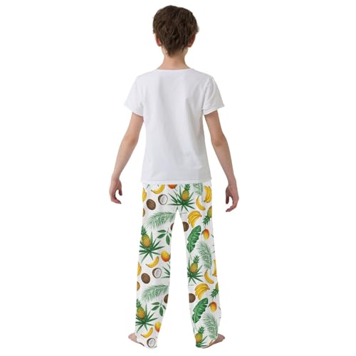 Mango Banana Boys Long Pants Soft Trousers Elastic Waist Kids Lounge Bottoms with Pockets S-XL3