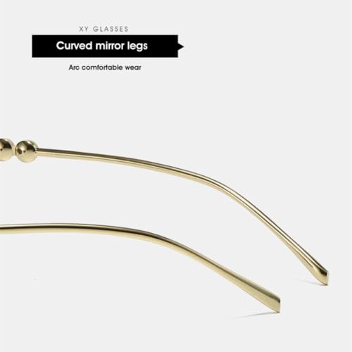 Lunettes œil de chat rétro sans monture finitions branches perlées exclusives