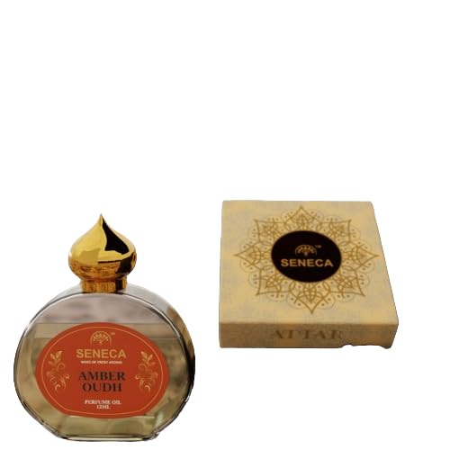 Image of Seneca 12ML Amber Oudh Attar - Premium Non-Alcoholic Roll-On Perfume | Long-Lasting Unisex Fragrance, Arabic & French Blend, Ideal for Gifting