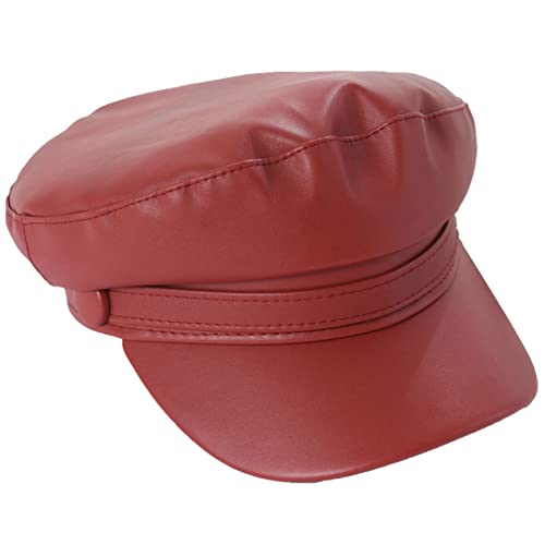 Jdshiso Leather Newsboy Hats For Kids Beret Little Girls Pu Newsboy Cap Kids Beret Hat Flat Visor Ivy Army Captain Cap 2-9Y Black #TOP6