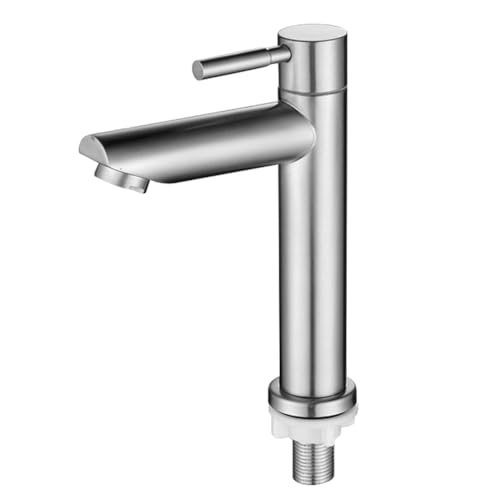 Tofficu Rubinetto Singolo Per Lavabo in Acciaio Inossidabile 304 Rubinetteria Bagno Per Acqua Fredda Design Moderno Facile Installazione Per Cucina E Bagno