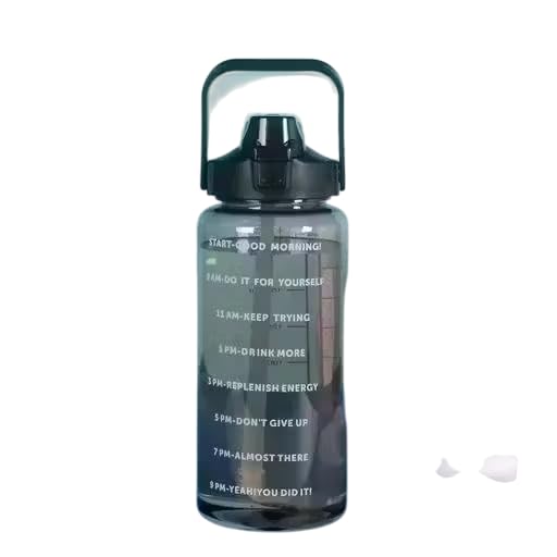 Motivational Water Bottle with Time Marker, 2000 mL Large Capacity, Transparent BPA-Free Sports Bottle with Straw, Leak-Proof for Gym, Office, School, Travel-image-43