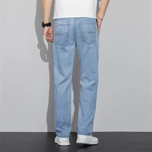 Men's Slim Jeans Lightweight Thin Denim Pants Straight Casual Classic Fashion Comfortable Male Trousers2
