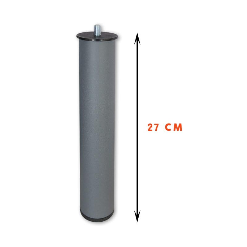 Ventadecolchones - Patas para Bases y Somieres - Metálicas con Sistema Antirruido - con Tornillo 10 mm - Juego de 6 Patas