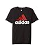 adidas Big Boys' Short Sleeve Logo Tee Shirt, Caviar Black, XL