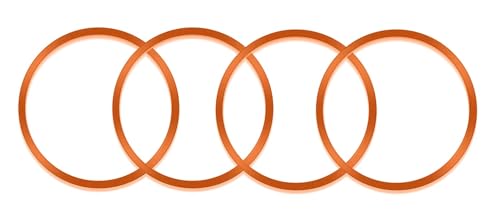 Image of Aluminum Alloy Vent Outer Rings Kit for Toyota Tacoma 2016-2023 (4pcs Orange) - Air Conditioner Vent Trim Rings, Metal Interior Upgrade Accessories