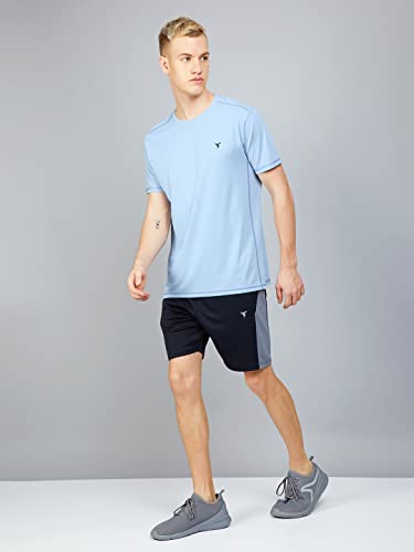 Image of TECHNOSPORT Men's Slim Fit Polyester Activewear Sports T-Shirt with Moisture-Wicking Comfort for Workout, Running & Gym