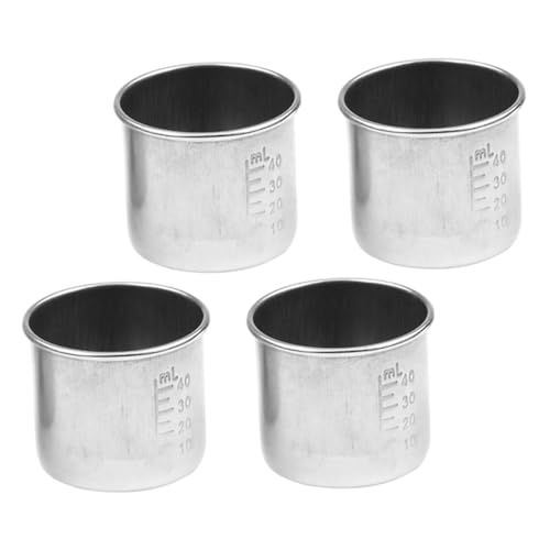 VICASKY 4 Pezzi Tazze Dosatrici Medicinali in Acciaio Inossidabile Graduazione Permanente Resistente Corrosione per Uso e Sicure e Durevoli