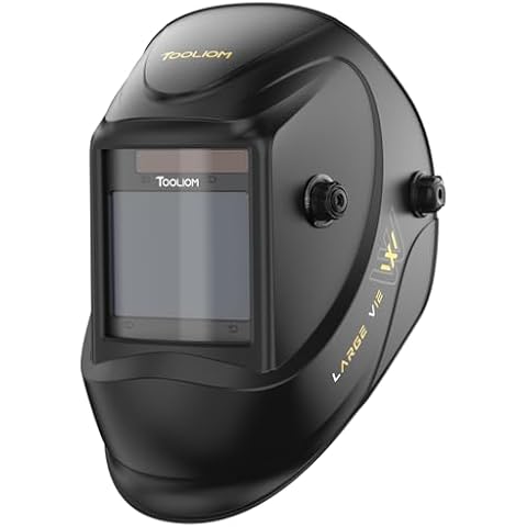 TOOLIOM Large Viewing Welding Helmet True Color Auto Darkening 1/1/1/1 3.94"x 3.27" Welding Mask with Weld/Grind/Cut Mode for TIG MIG Stick Cover