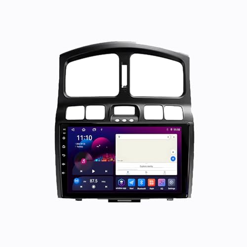 9' 2 DIN Coche Pantalla Táctil Android 13 Estéreo para automóvi con Navegación GPS WiFi Mandos Volante Cámara Trasera para Hyundai Santa Fe SM 2000-2012 Coche Bluetooth Pantalla(W20 2+32G)