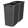 Rev-A-Shelf 2-Pack 35 Quart Polymer Replacement Trash Bin, Recycle Waste Garbage Container for Kitchen Cabinet Pullouts, Black, RV-35-18-2 - Large Plastic Bins for Home and Office