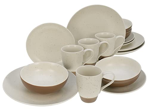 Creatable 16253 Servizio Da Tavola 16 Pezzi Nature Collection Nordic Style | Piatti, Ciotole E Tazze In Gres, Colori Scandinavi, Effetto Fatto A Mano, Lavabile In Lavastoviglie - 2