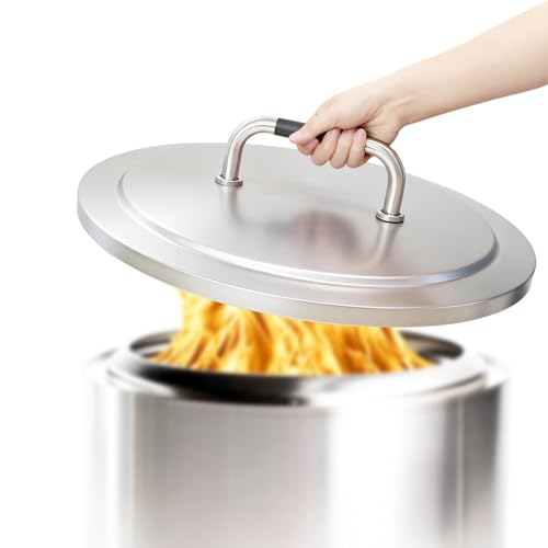 Gcostar Fire Pit Lid for Solo Stove Bonfire 2.0 304 Stainless Steel Firepit Round Cover with Heat Resistant Handle for Other Outdoor 19.5 inch Bonfire Lid