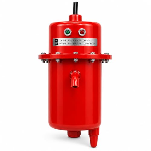 Image of Seltix 1L Instant Water Geyser | Portable Electric Water Heater for Bathroom & Kitchen | ABS Body, Copper Heating Element, Auto Cut-Off, Energy Saving, Wall-Mountable (Red)