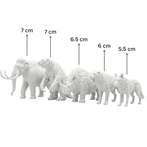 Image of Unscroo DIY 3D Model Painting Kits - Dinosaurs, Ice Age Animals & Unicorns - 3D Printed Art & Craft Hobby Gift for Kids, Teens & Adults - Return Gift Sets (Ice Age Giants (5-Pack))
