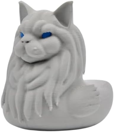 Maine Coon Cat Duck Collectible Figurine - Striking Grey Design for Unique Desk Decor and Gift Display - 3D Printed in Canada image 2