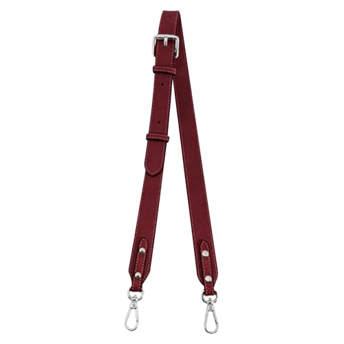 Image of Bag Leather Strap Replacement Crossbody Adjustable Shoulder Straps for Small Medium Large Pouch, No Damage Conversion Kits Accessories(Small Medium Large -Pomegranate Red-Silver)