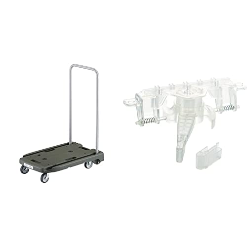 TRUSCO(トラスコ) 樹脂台車 こまわり君 省音G車輪 600×390 つや消しOD MP-6039N2-MOD 折りたたみ 軽量 静か 静音 & (トラスコ) こまわりくん weego兼用G車輪用樹脂ストッパー KW-GJS【セット買い】