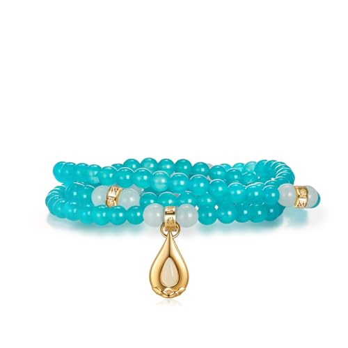 Image of Five Elements 18K Gold Vermeil 3 Layered Crystal Gemstone Beads Bracelet & Necklace for women Solid 925 Sterling Silver 18K Gold or White Gold Plated jewelry
