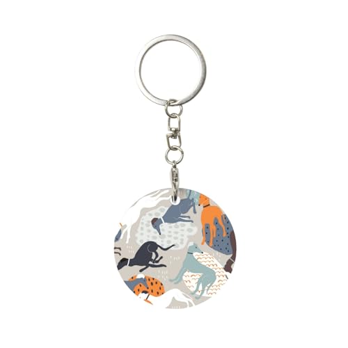 XDVPALNE galgos lindo, Llavero redondo de metal, Llaveros de metal Llavero Llavero Anillo Titular Organizador 1 pieza
