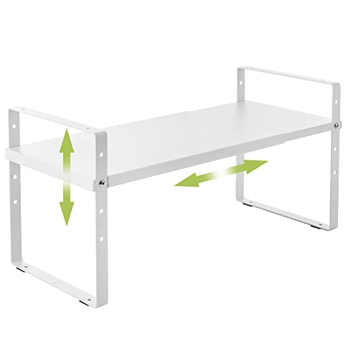 Across-Star Expandable Cabinet Shelf Organizer Rack, Stackable Kitchen Counter Storage Shelves...