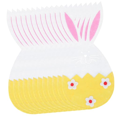 ABOOFAN Bolsa De Cubiertos 12pcs Conejito De Pascua Decorativa para Guardar Tenedores Juego De Vajilla