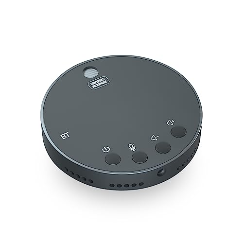 FUNFANG Altavoz, escritorio USB Conferencia Altavoz BT Micrófono 360° Omnidireccional Condensador Plug & Play PC Micrófono de computadora con altavoz Función de silencio/volumen Portátil Video