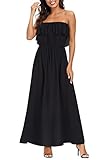 Yookeor Damen Kleider Boho Sommerkleid Maxikleid Strandkleid Lang mit Schlitz Ärmellos Lang Elegant Strandkleid